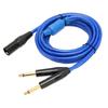 XLR to Dual 6.35mm Cable Stereo Low Loss Mono Plug XLR Male Y Splitter Cord for Mic Mixer Amplifier 3.3ft
