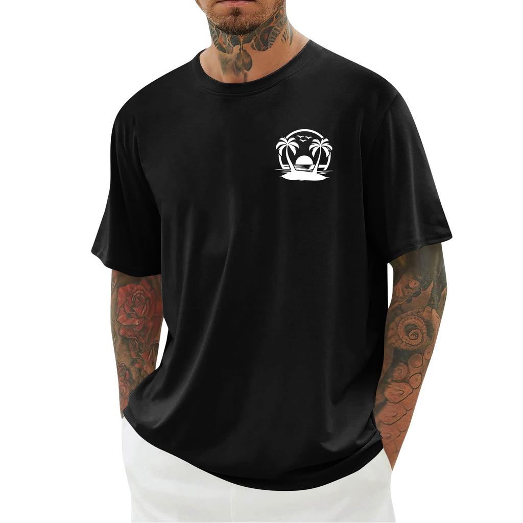 Men's Hawaii Printed T-Shirt Men's Loose Casual Short Sleeve Top