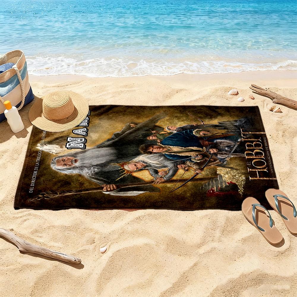 Journey Through Middle-earth Customize Text Beach Towel Super Soft & Absorbent Suitable for Sports Travel Swimming Yoga Bathroom Beach And Pool