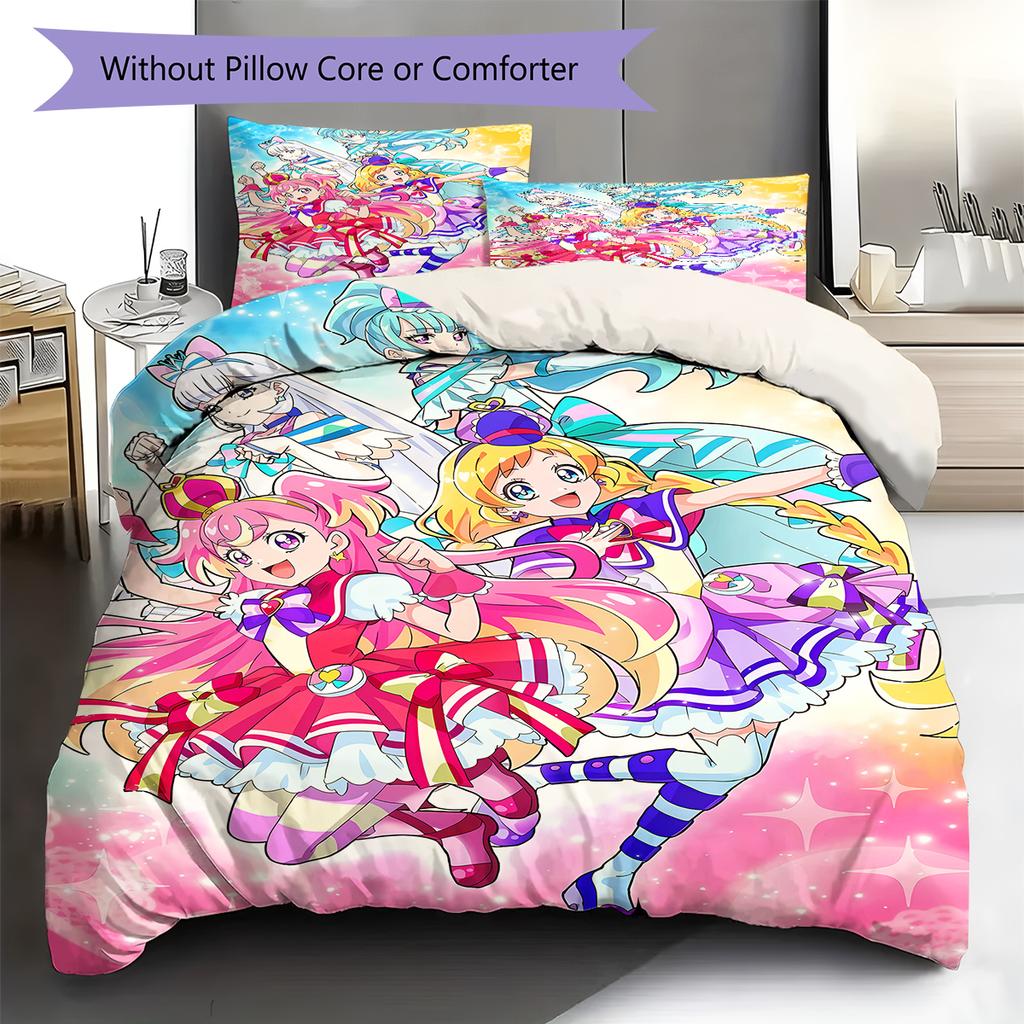 WonderfulPrecur,Winx Club Pattern Bedding,Quilt Set Quilt Cover Pillowcase Home Birthday Gift (1 * Duvet Cover + 2 * Pillowcase, Without Core)
