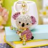Cute Koala Bear Metal Keychain Ring Women Bag Pendant Wholesale Gift Pink Blue Purple