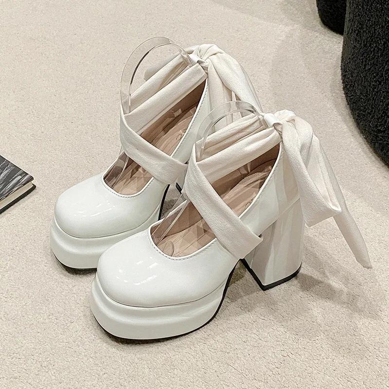 

Мода 2024 года, брендовая женская обувь, туфли на низком каблуке, модные туфли на шнуровке для вечеринок, женские туфли на каблуке с круглым носком, женские туфли Zapatos Mujer 40