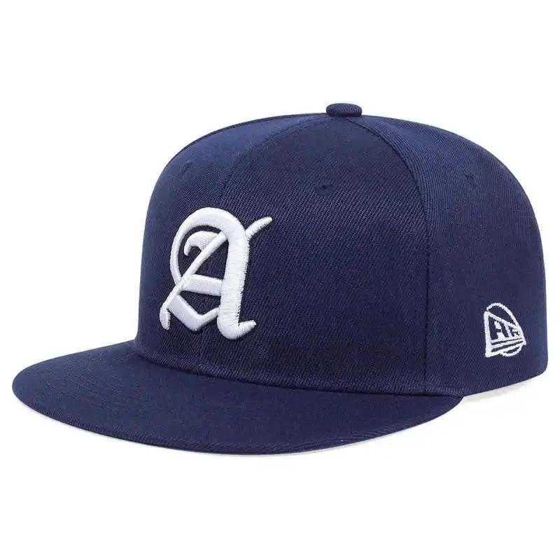 Unisex Persönlichkeit A Buchstabenstickerei Hip-Hop Hüte Outdoor Verstellbar Lässig Baseballkappen Sonnenschutzhut Sportkappe blue