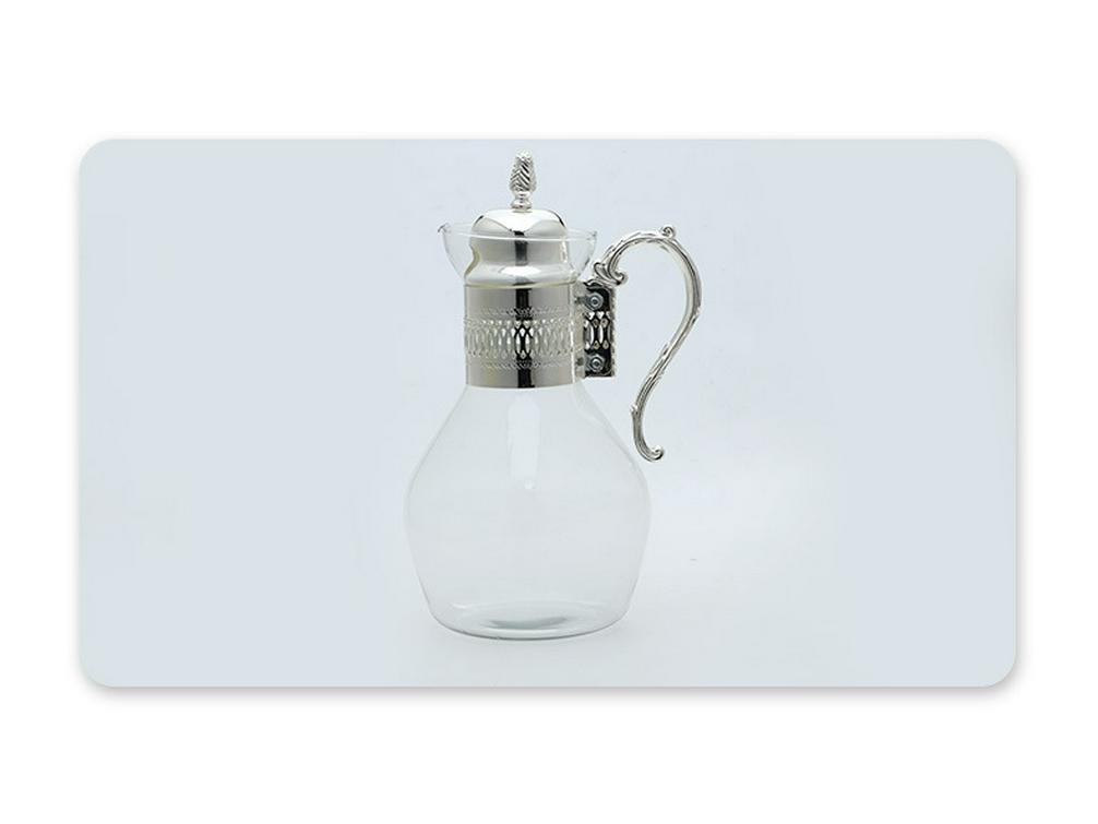 Southeast Asian Retro Metal Coffee Pot Set - 3 Pieces with Mirror Electroplating and Heat-Resistant Glass