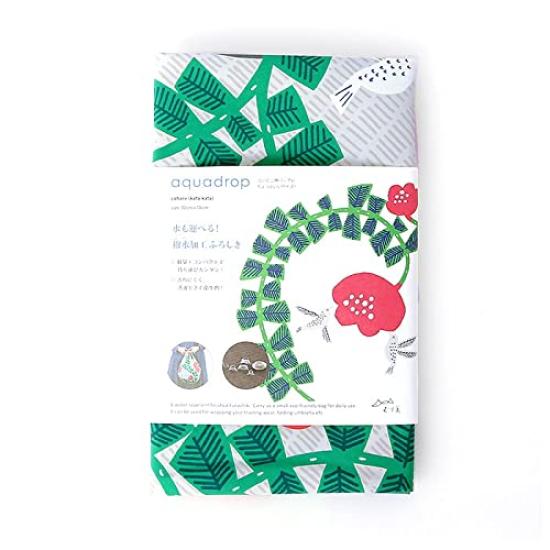 Musubi Furoshiki Aqua Cat and Yarn 70cm, Drop, Design, Yellow, 70cm, Polyester, Water-Repellent