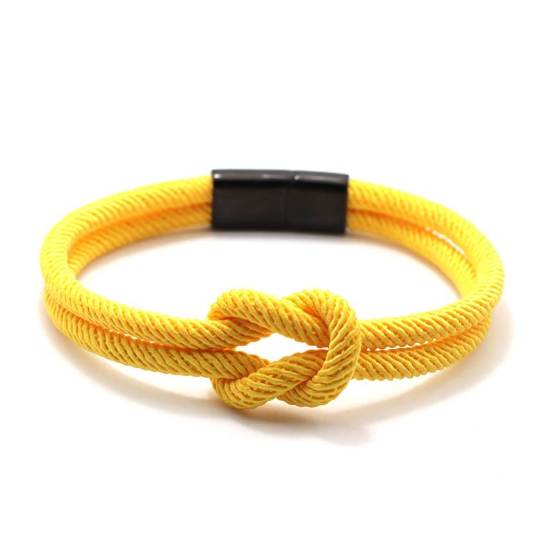 

100% Stainless Steel Bracelet For Men Women Double Red Thread Braclet Chinese Knot Lucky Braslet Gift For Boyfriend Girlfriend M 19.5cm 7.7in жёлтый