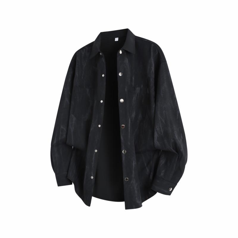 Autumn Men'S Casual Loose Long Sleeve Shirt Men'S Lapel Shirt Jacket