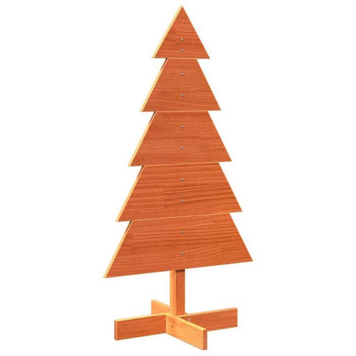 Sapin de Noël - vidaXL - 100 cm - Bois de pin massif - Marron - Intérieur