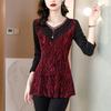 Fleece-Lined Slimming Plus Size Mid-Length Top - Autumn/Winter 2024 Korean Style