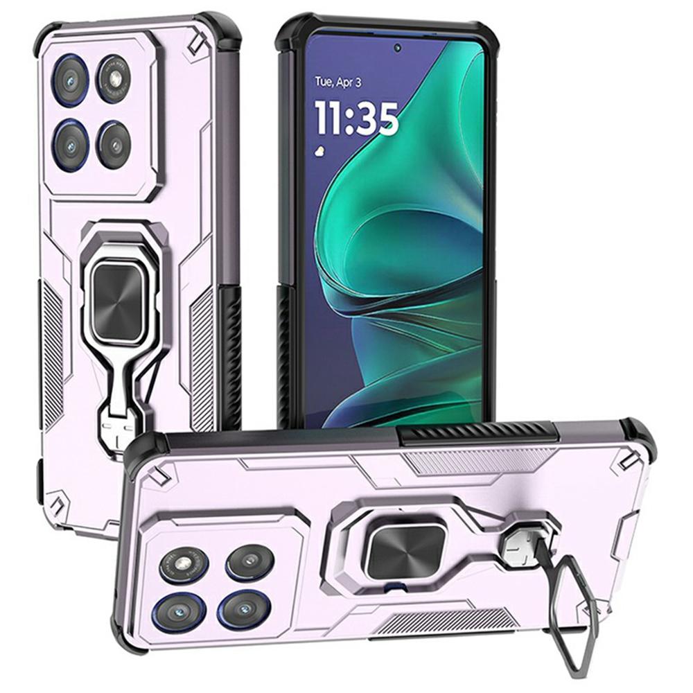 Für Motorola Edge 60 Stylus 5G Hülle Drehbarer Ring Ständer PC+TPU Stoßfeste Handyhülle