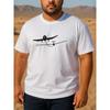 Easy Sketch Glider Towing Flight Men'S Printed Short-Sleeved T-Shirt, Normal Version Round-Neck Top, Men'S High-Suitable for Gamers And Theme Events