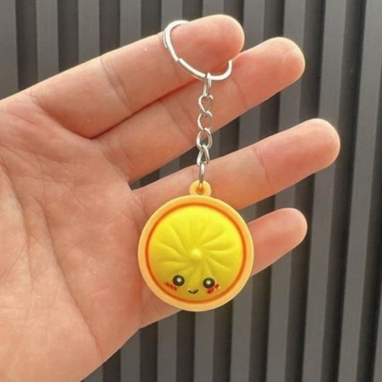 3Pcs Mini Dumpling Keychain Pendant Soft Food Charm Cartoon Snack Accessories for Bags Car