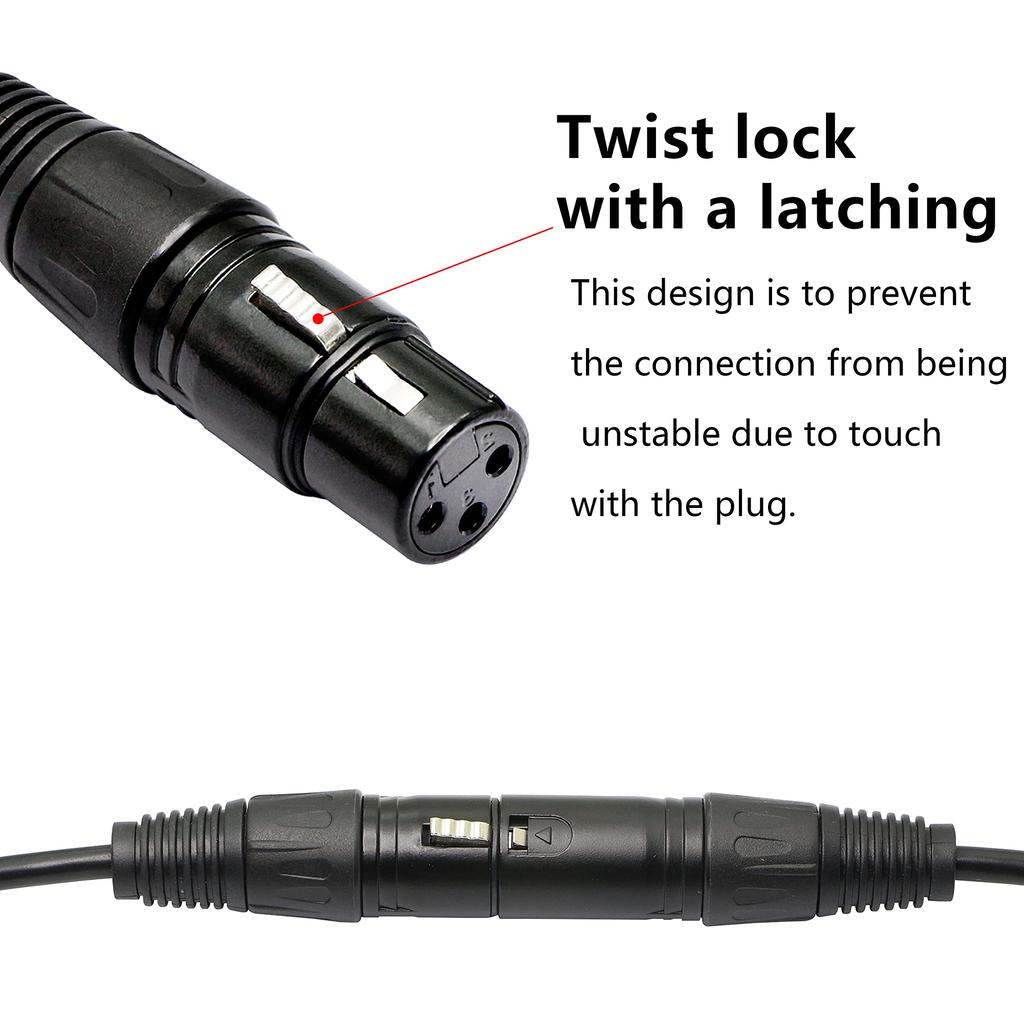 GELRHONR XLR 3-Pin To RJ45 Female Adapter Cable, XLR Male To RJ45 Network Connector Extension Cable, 1.1 Feet, Cat5 Ethernet for DMX-CON Controller