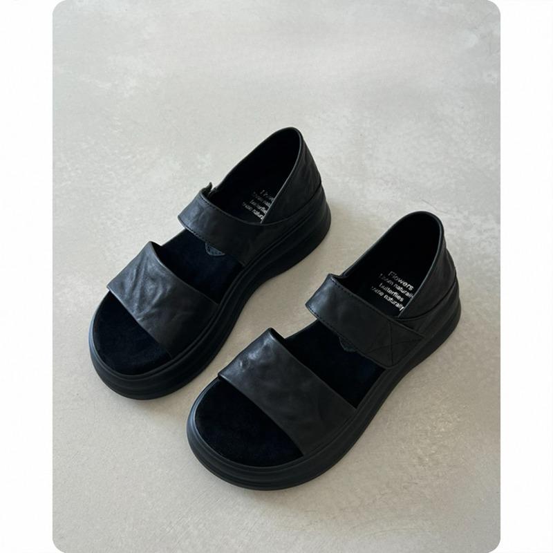 Thick-soled Sandals for Women Retro Casual Height-increasing Versatile Soft-soled Shoes