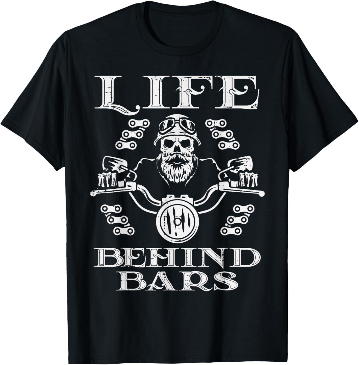 NEW LIMITED Biker Life Bars Motorcycle Motorbike Skeleton Retro T-Shirt S