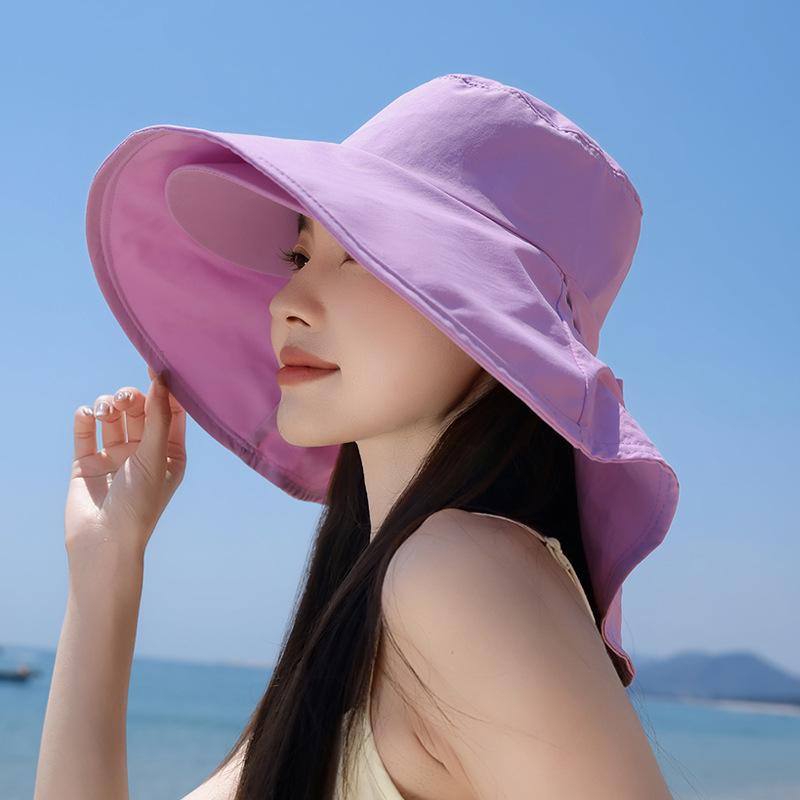 Spring and summer outdoor double-eave sunscreen hat fashion shawl sun hat children's quick-drying waterproof bucket hat