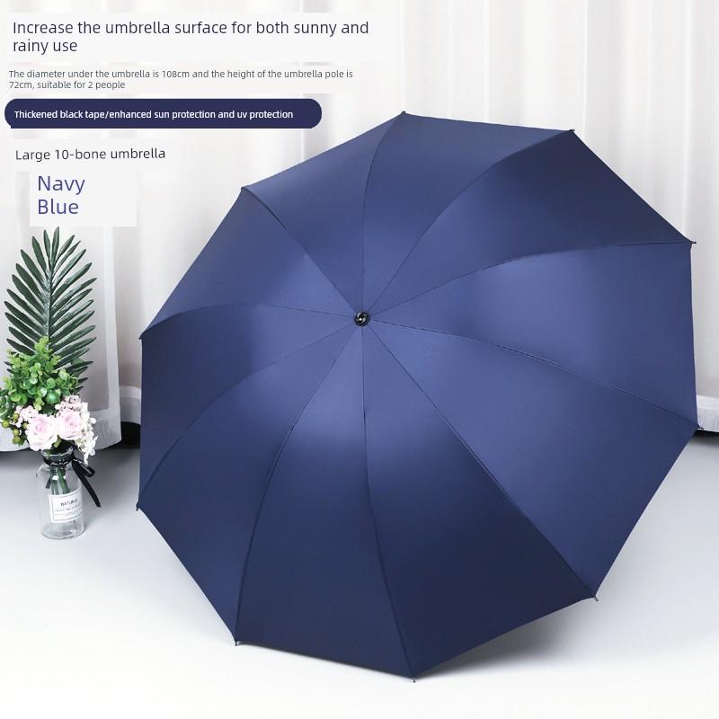 Sunshade and Rain Umbrella, Dual-Purpose, for Men and Women, with Printed Logo, Foldable, Automatic, Wind-Resistant, Thickened and Reinforced, Large