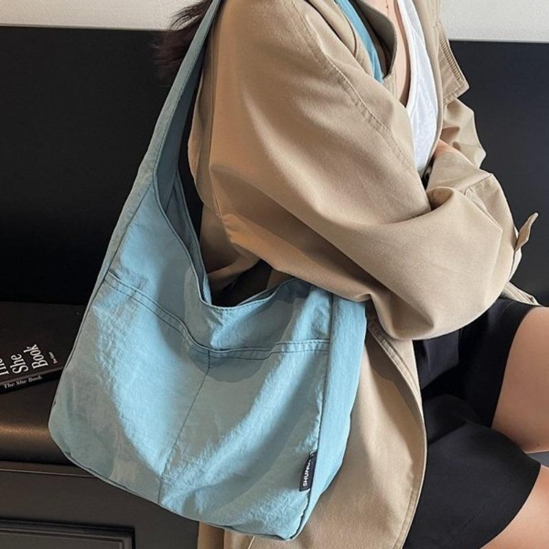 Large capacity shoulder bag literary and artistic fan simple student class bag lazy style versatile canvas bag new messenger bag women