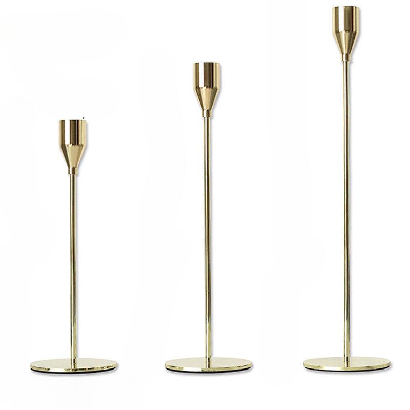 3 ks/sada Kovové svícny v evropském stylu Svícen Módní svatební stolní svícen Vynikající svícen Vánoční dárek