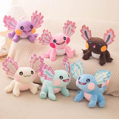 Kawaii Axolotl Plush Toys Cartoon Axolotl Stuffed Animal Plush Doll Cute Beige Salamander Toys for Kids Birthday Gifts