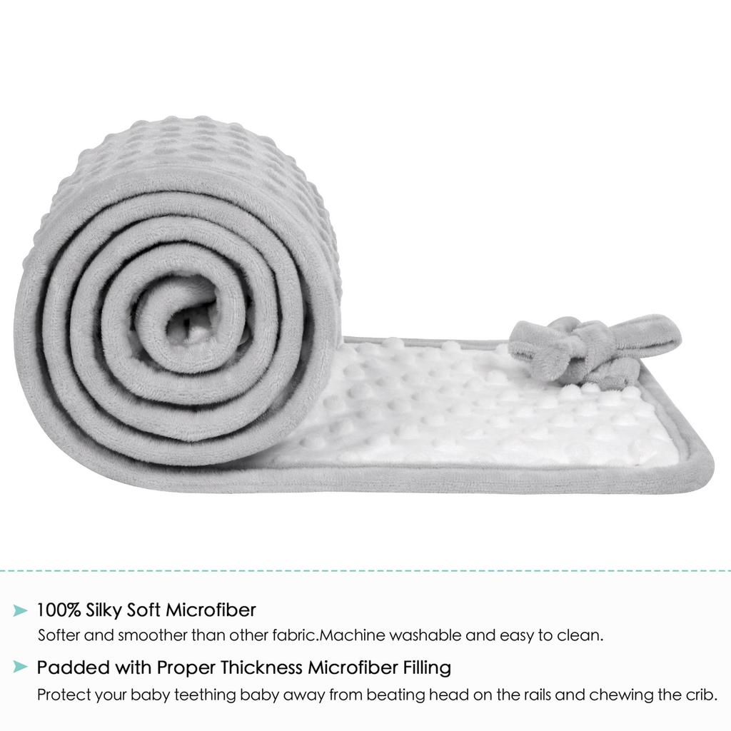 Soft Crib Rail Cover Set - 3-Piece Baby Anti-Chewing Guard Rails