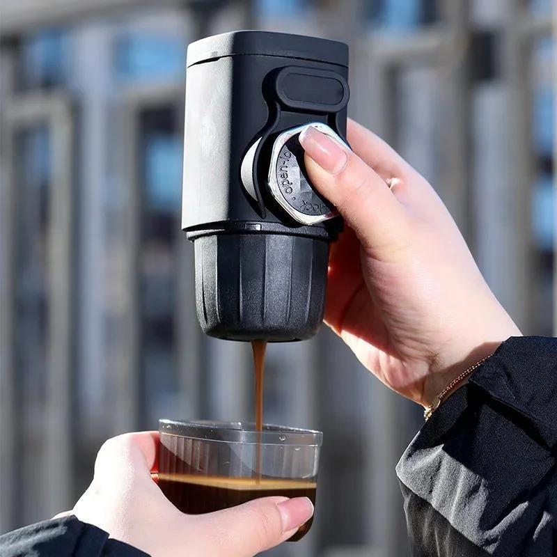 Capsule Powder Compatible Hand Press Coffee Machine Portable Italian Espresso Maker Small Household Travel Outdoor