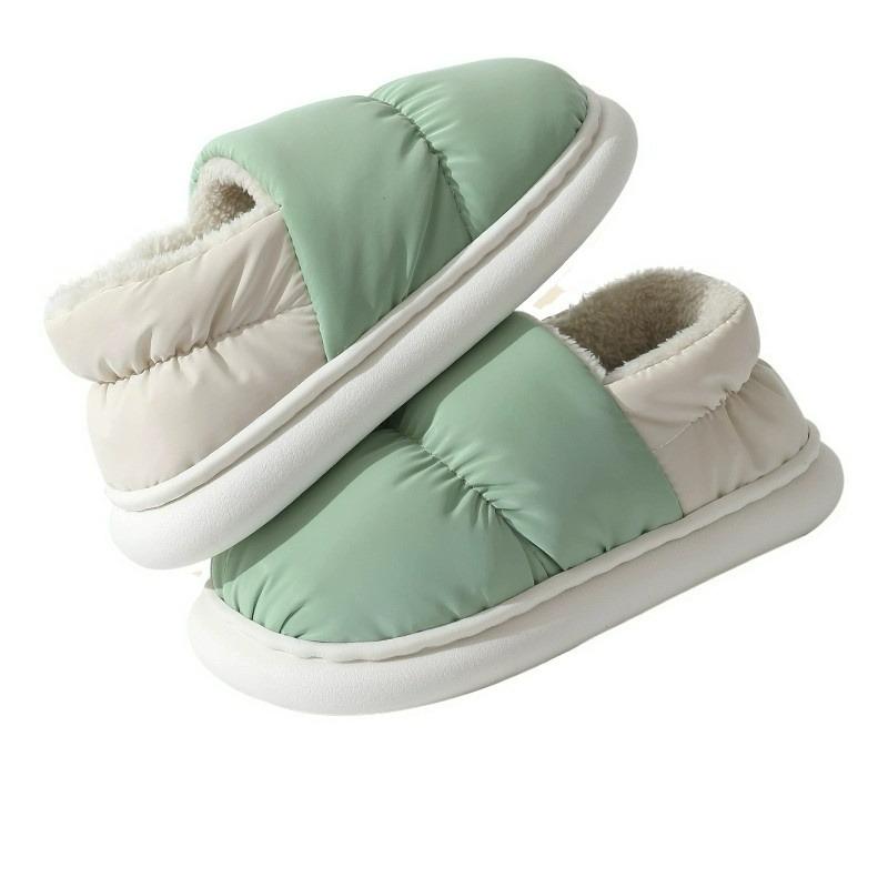 Cotton Slippers Home Indoor Winter Warm Plush Slippers Women's Candy Color Couple Bag and Cotton Mop Men's Outer Wear