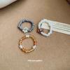 Kleiner frischer Reisperlen Perlenblumen Elastischer Ring Eleganter Mode-Temperament Zeigefingerring Leichter Luxus Hochwertiger Schmuck Damen