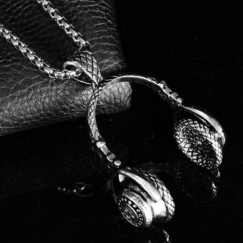 Jewelry, Music, Headphones, Pendant, Titanium Steel Men's Necklace, Fashionable Rock Style, Hot Selling