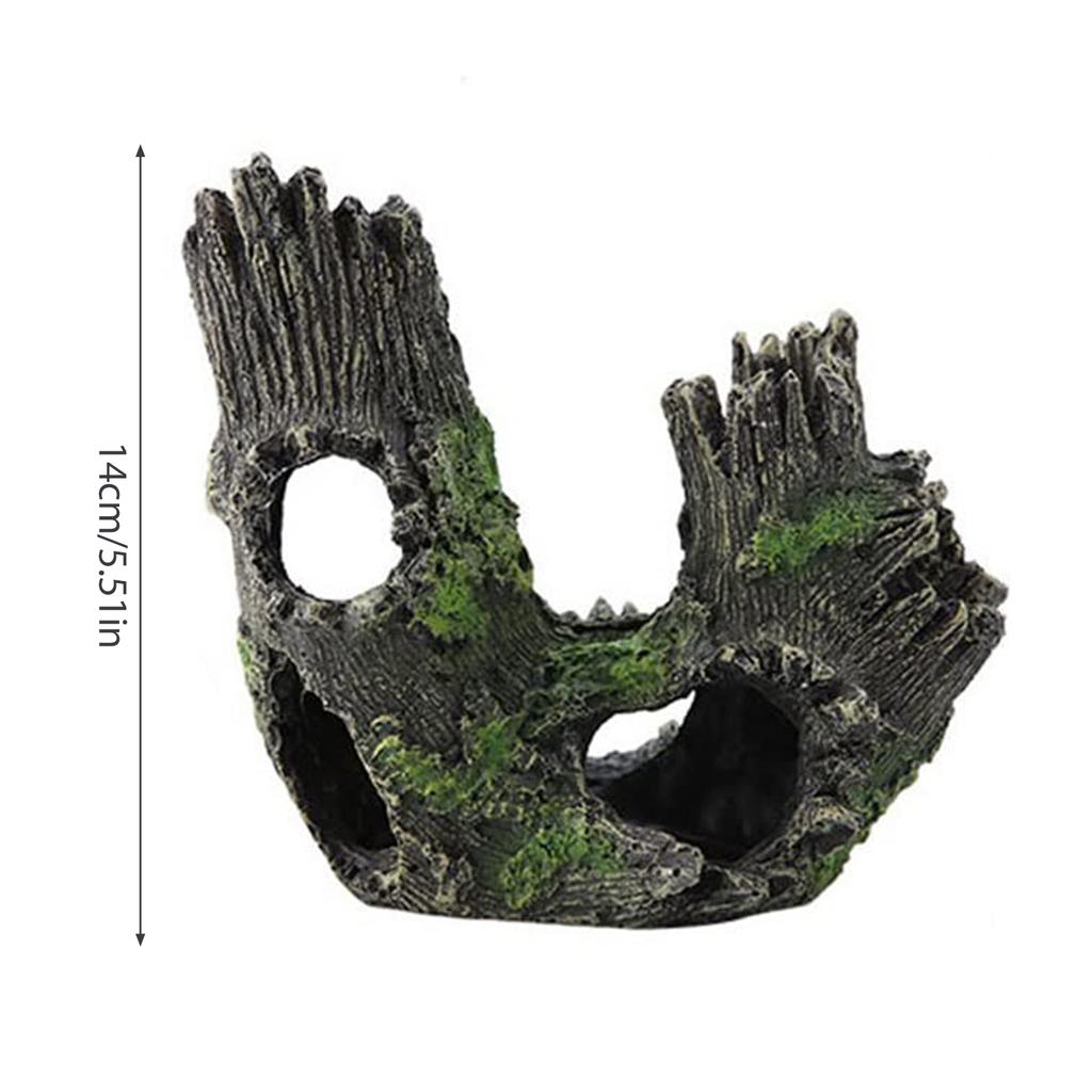 Aquarium Hollow Log Decor Multifunction Resin Fish Hiding Cave Non-toxic Aquarium Decoration for Fish Tank Aquarium Accessories