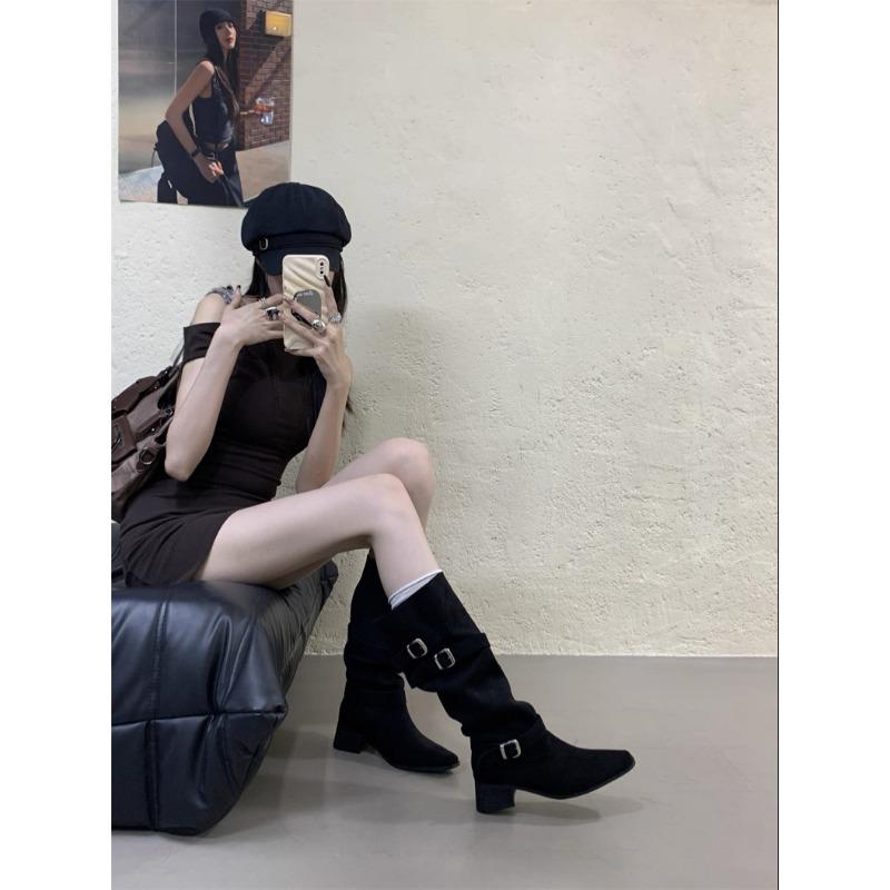 Thick Heel Pile Boots Women's Autumn New Trend But Knee Boots Women's Big Tube Circumference Women's Shoes Boots