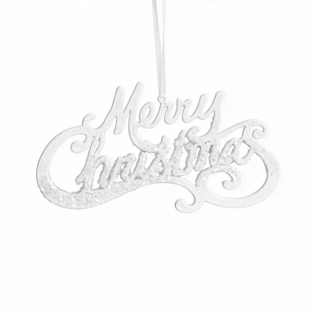 Glitter Christmas Merry Letter Sign Dazzling Xmas Tree Hanging Ornament Wreath