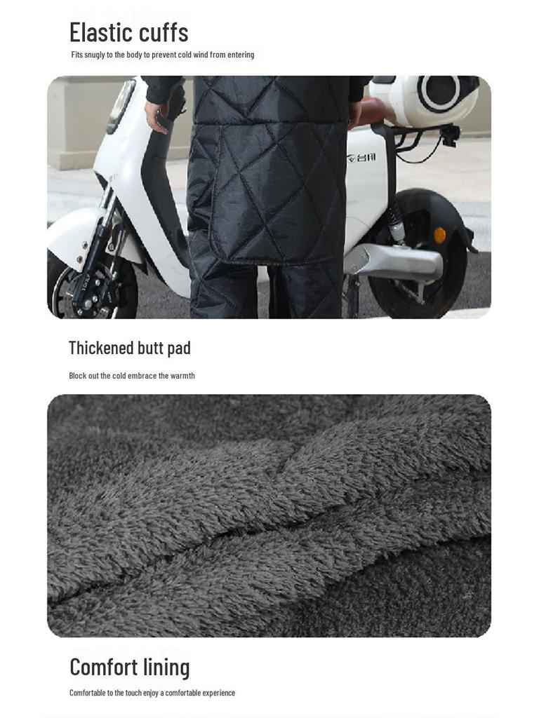 Windproof Winter Fleece-Lined Electric Vehicle Riding Coat