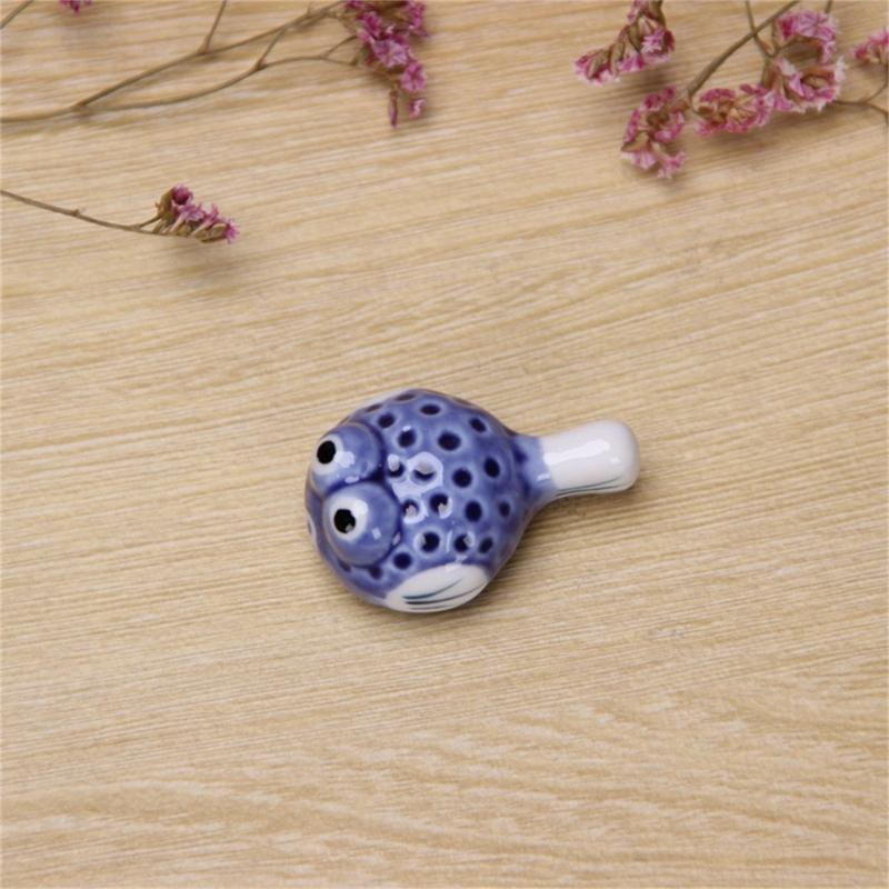6 Pieces Cute Pufferfish Shaped Ceramic Chopstick Rests Spoon Fork Holder Ceramic Chopstick Holders for Kitchen Utensil