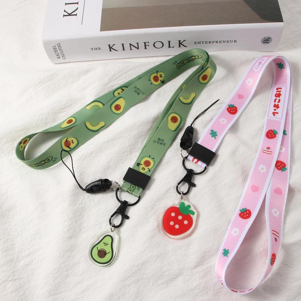 Fruit Lanyard Hang Rope Neckband Lanyard ID Card Holder Lanyard Mobile Phone Straps Keychain Lanyard Mobile Phone Accessories