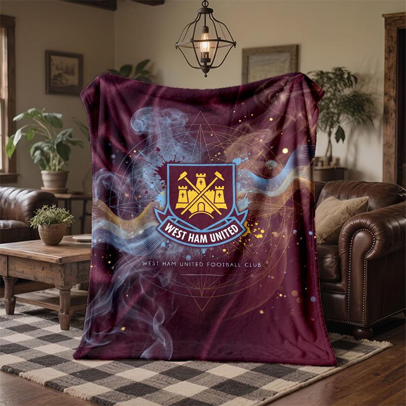 West Ham United Football Print Flannel Blanket Soft Warm Sofa Bed Throw Blanket For Home Office Bedroom