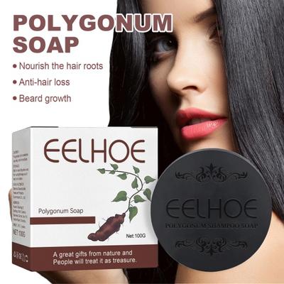 100G Polygonum Multiflorum Shampoo Sapone Capelli bianchi a neri Capelli naturali Scurimento Nutriente Levigante Crescita e riparazione dei capelli Sapone detergente