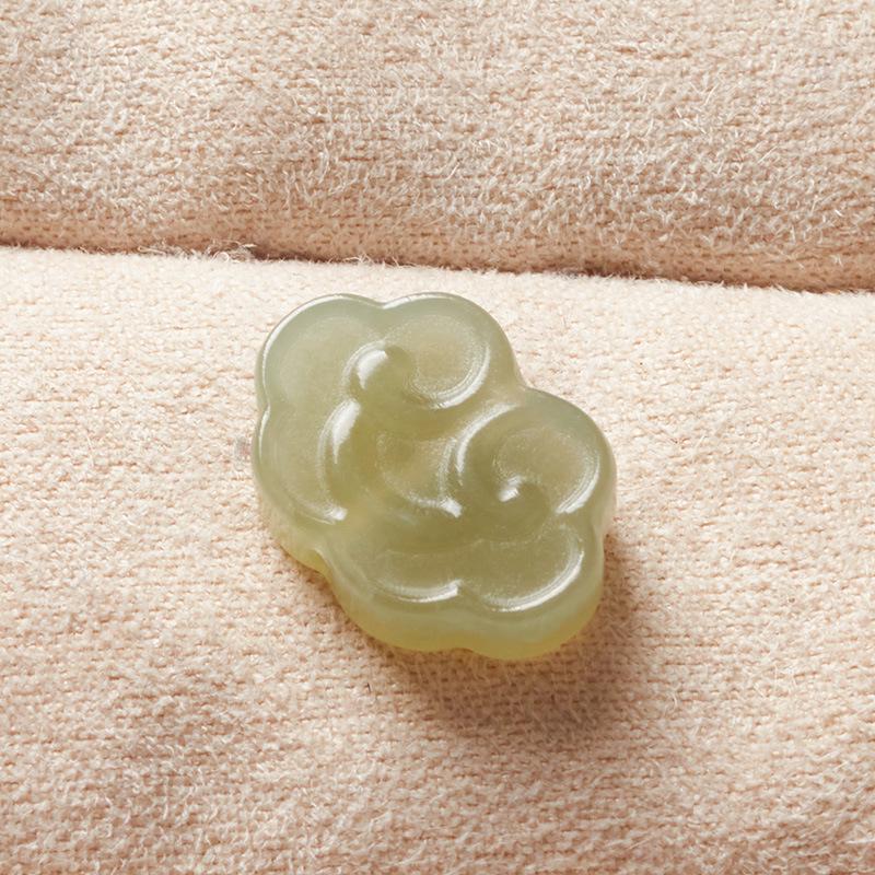 Qinghai Hetian Jade Ruyi Cloud Pendant Necklace for Babies