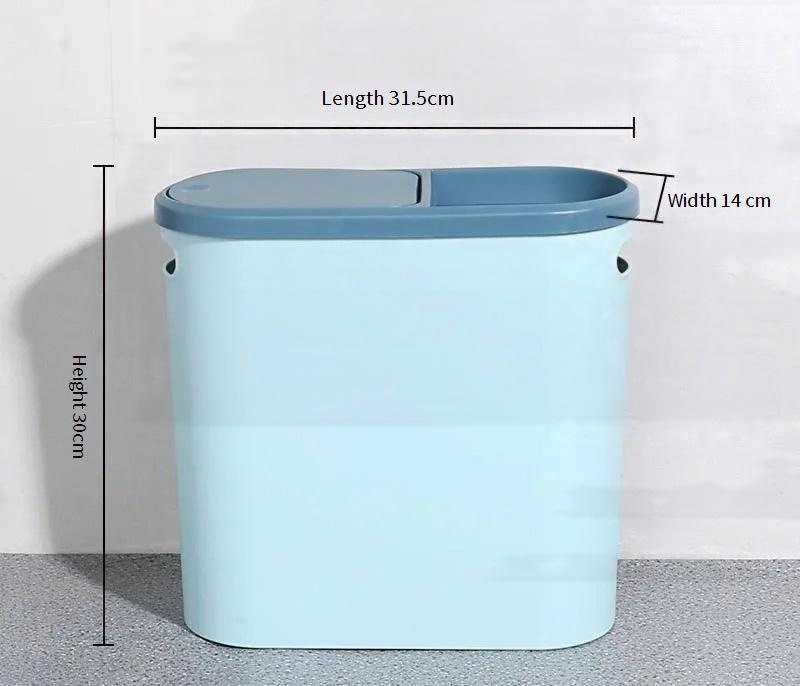 Trash Can for Home Use, High-Quality Bedroom Press-Type Trash Bin with Lid, Kitchen Bathroom Gap Paper Basket