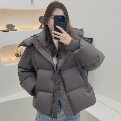 Womens Short Puffer Coat Winter Warm Thick Cotton Jacket Loose Fit Hooded Outerwear Daily Wear