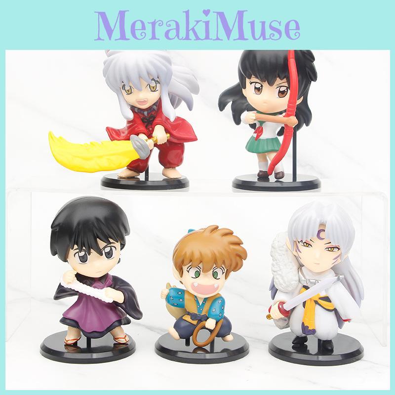 Inuyasha Chibi Figures Pvc Collectible Cake Toppers Blind Box Car Decor