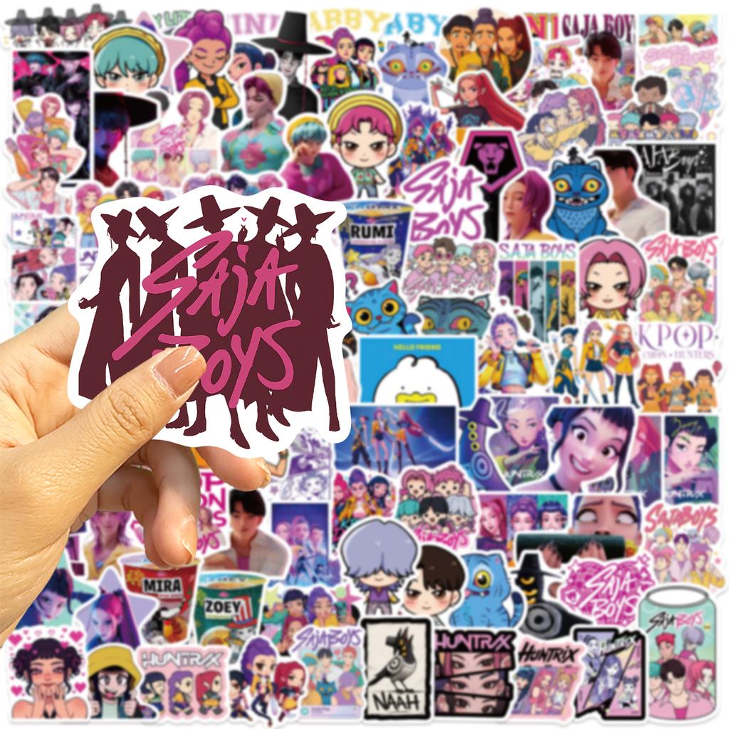 50/60/110 SZTUK HUNTR/X SAjA Chłopcy K-POP ŁOWCY DEMONÓW Film RUMI Naklejki Telefon Gitara Laptop Notatnik Walizka Wodoodporna Naklejka