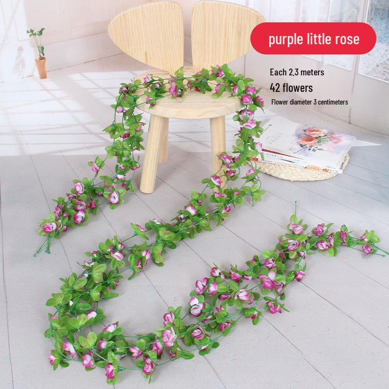 Artificial Rose Flower Vine for Balcony, Staircase, and Railings Decoration