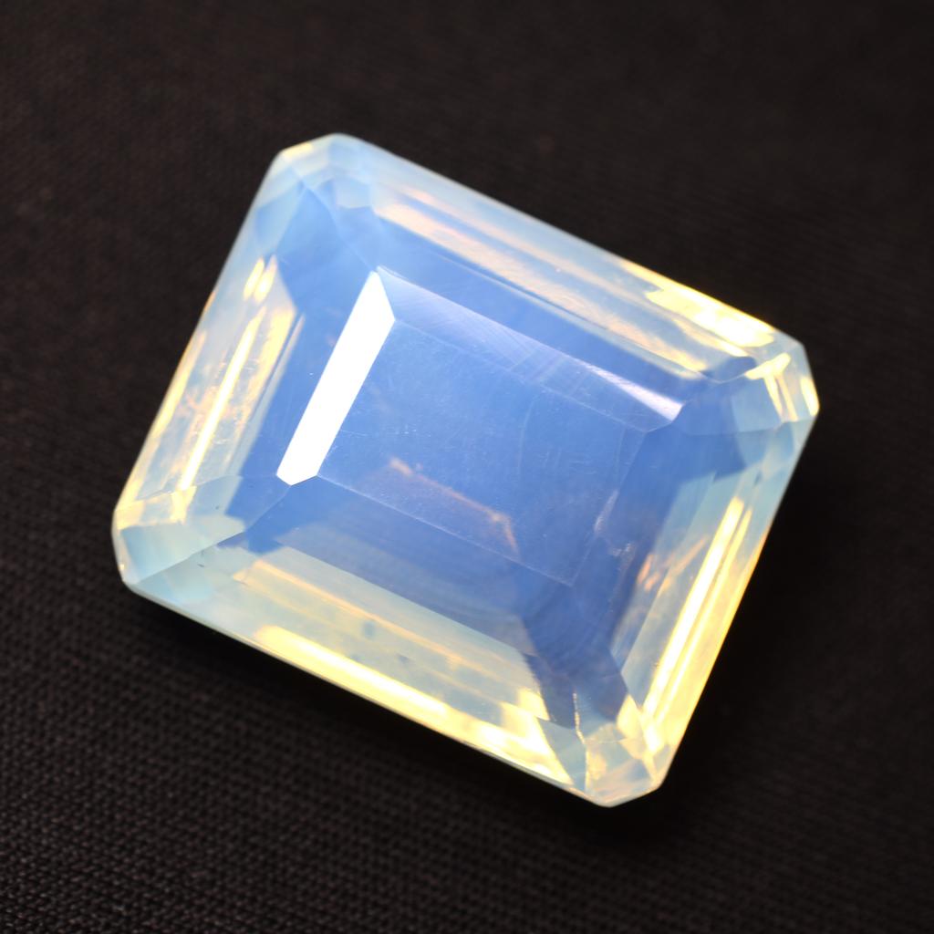 Lab-Created Opal Loose Gemstone Multi-Color 61.80 ct Emerald Cut October Birthday Birthstone