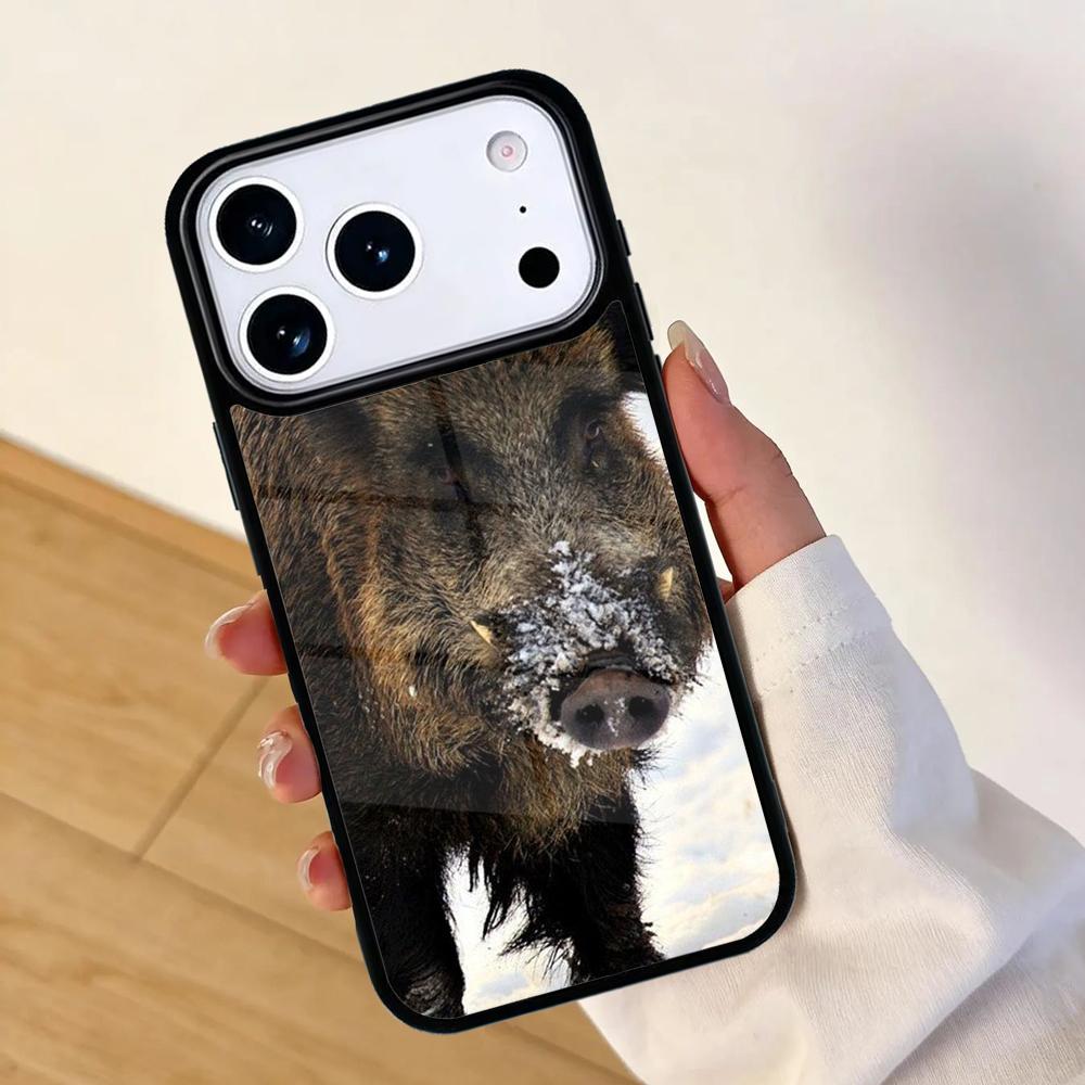 Animal Wild Boar Mobile Phone Case for IPhone 17 AIR 16pro Max 15 14 13 12 11 Bumper Cover