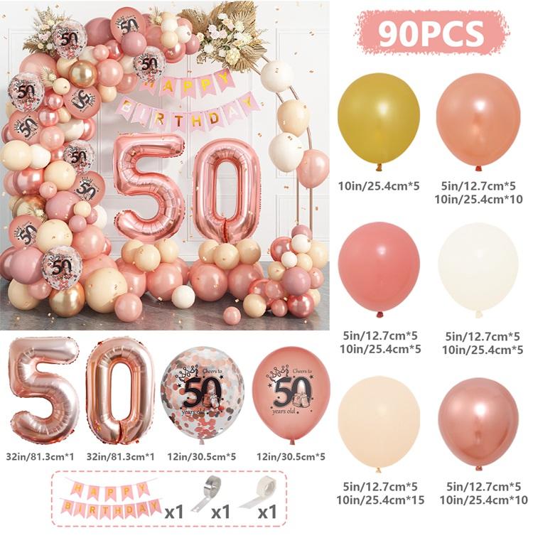 

Гирлянда из воздушных шаров на день рождения из розового золота, комплект арки с баннером на день рождения 18, 30, 40, 50, украшение на день рождения, воздушный шар на день рождения