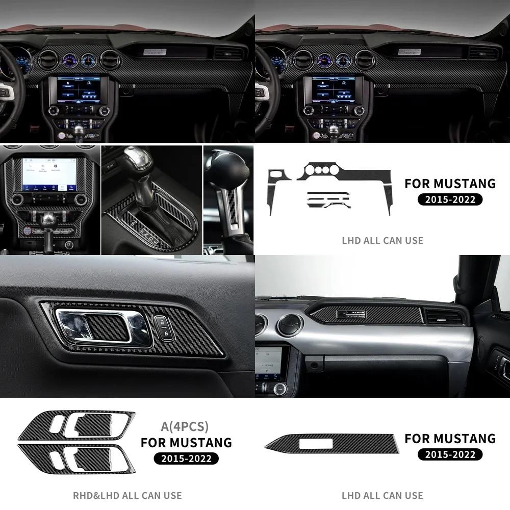 Real Carbon Fiber Dashboard Trim Panel for Ford Mustang 2015-2023 Interior
