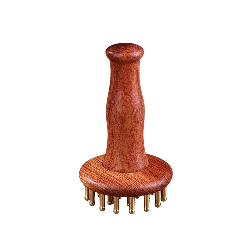 Messing Kupfer Gua Sha Massage Werkzeug Holzgriff Muskelentspannung Schmerz Tiefengewebe Kopf Nacken Bein Körper Meridian Massagebürste