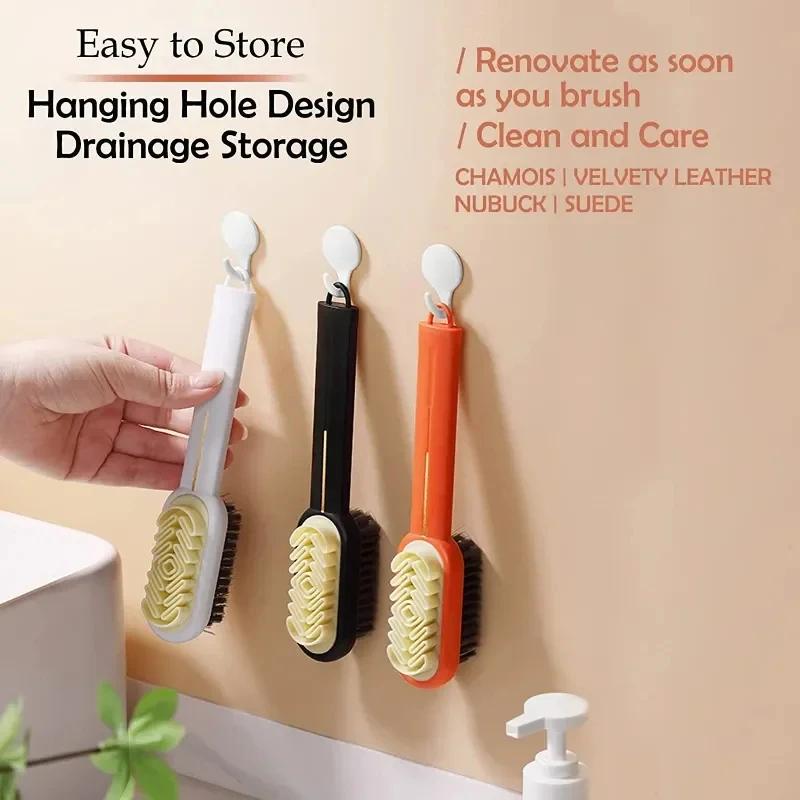 Double-Sided Cleaning Brush Suede Nubuck Boots Fit For Rubber Shoe Brush Stain Dust Shoe Brush Steel Plastic Rubber Boot Cleaner