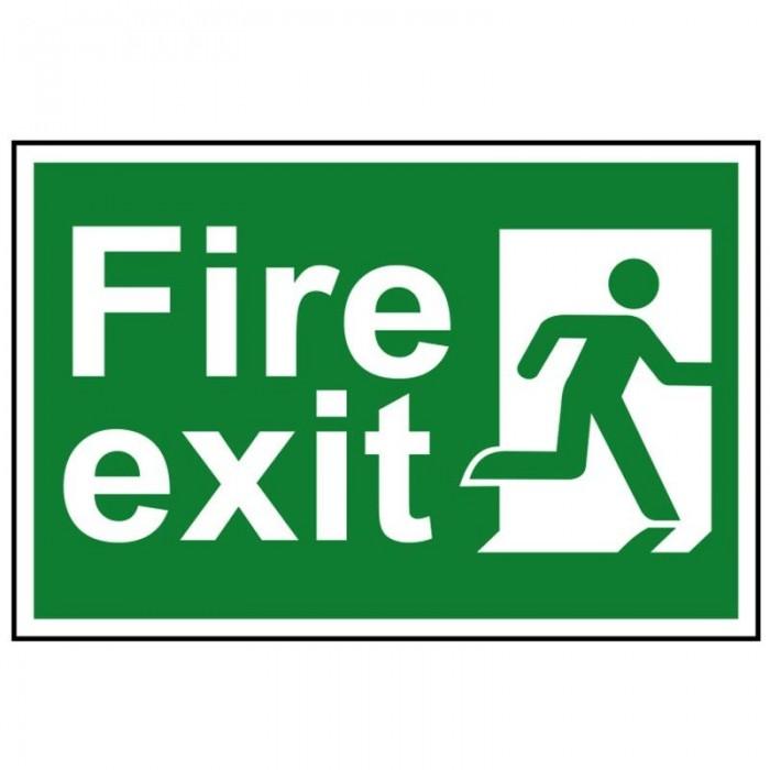 Scan Fire Exit Man Running Right - Pvc Sign 300 X 200mm